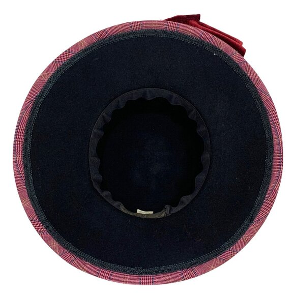 Donna Vinci Plaid Organza Embellished Kentucky Derby Wedding Church Hat VTG main image 4